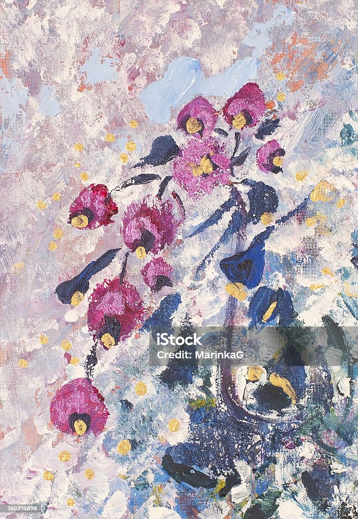 Magenta flores, Jarra - Royalty-free Abstrato Ilustração de stock