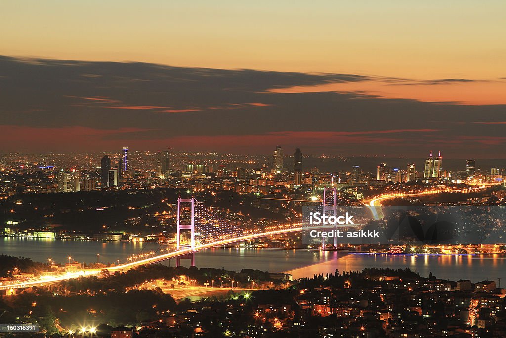Bosphorus Bridge Bosphorus bridge view from the top of the evening Camlica Bridge - Built Structure Stock Photo