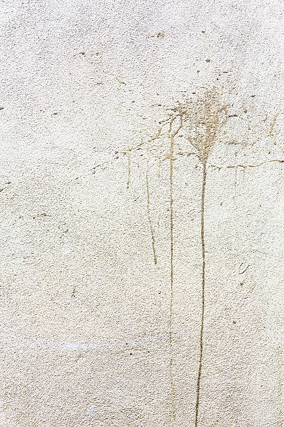 White wall with dry spilled dark paint stock photo