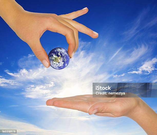 Female Hand Holding Earth Stock Photo - Download Image Now - Adult, Concepts, Concepts & Topics
