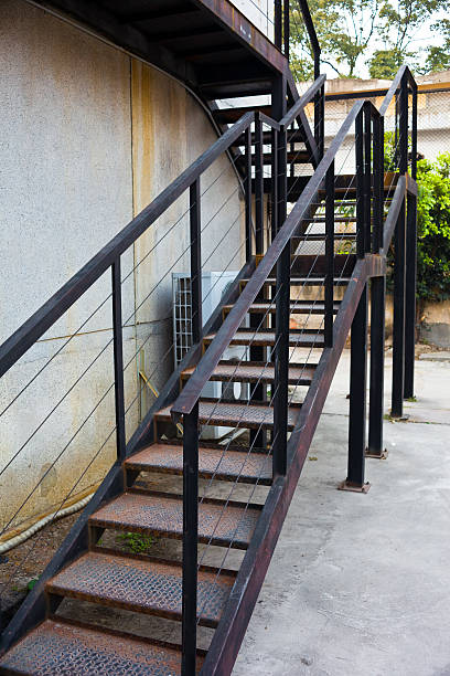 Steel staircases stock photo