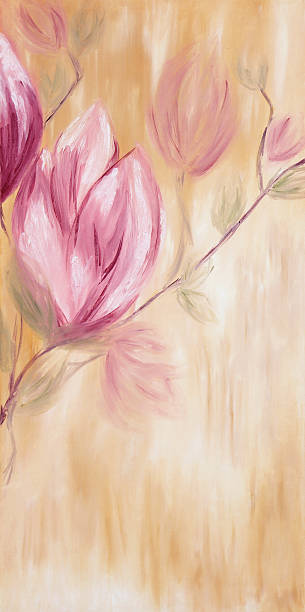 istock Oil painting of spring magnolia flowers 160320317