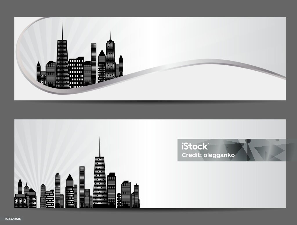 Ilustração em vetor de cidades silhueta de banner - Vetor de Chicago - Illinois royalty-free