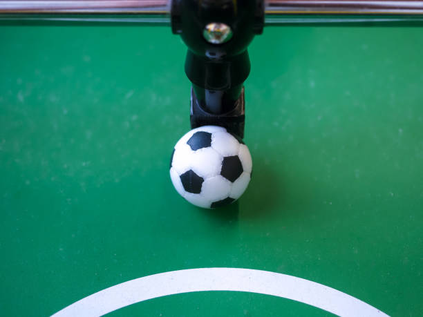 istock Table football game close up player and soccer 1603207802