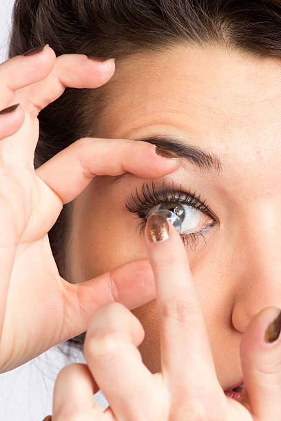 istock Young woman with contact lense 160321002