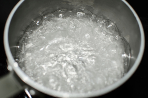 Boiling water, close up.