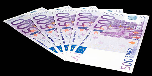 pięć banknoty 500 euro - five euro banknote european union currency number 5 paper currency zdjęcia i obrazy z banku zdjęć