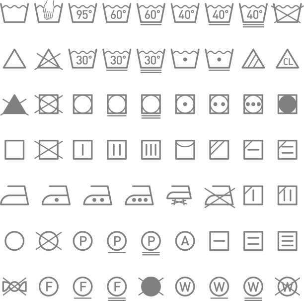 прачечная символы - laundry symbol stock illustrations