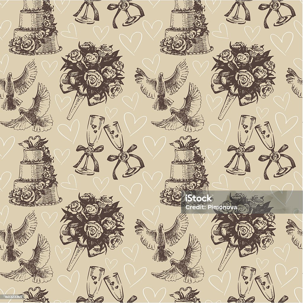 Wedding Pattern Line Seamless Wedding Pattern Stock Illustration - Download Image Now - Bird ...