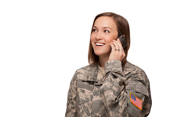 istock Female Serviceman on her mobile phone 160323381