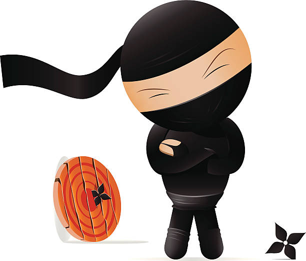 Ilustração em vetor de um ninja. - ilustração de arte em vetor
