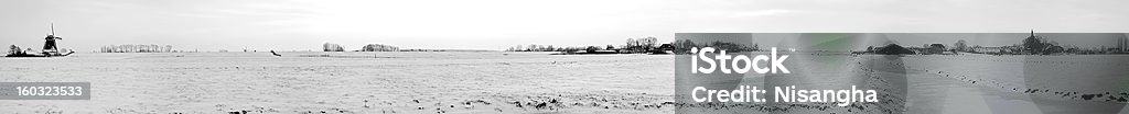 Panorama da paisagem de Neve na Holanda - Foto de stock de Canal royalty-free