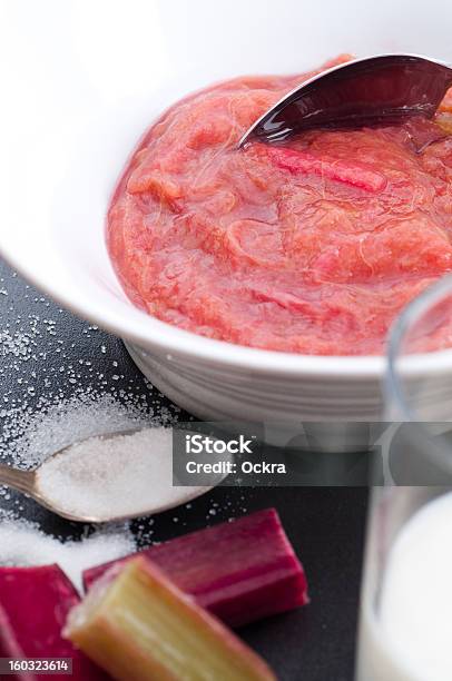 Rhubarb Compote Stock Photo - Download Image Now - Bowl, Compote, Dessert - Sweet Food