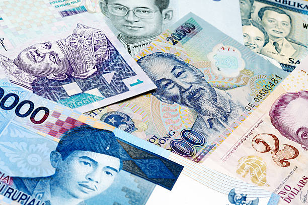 Various South-East Asian currency stock photo