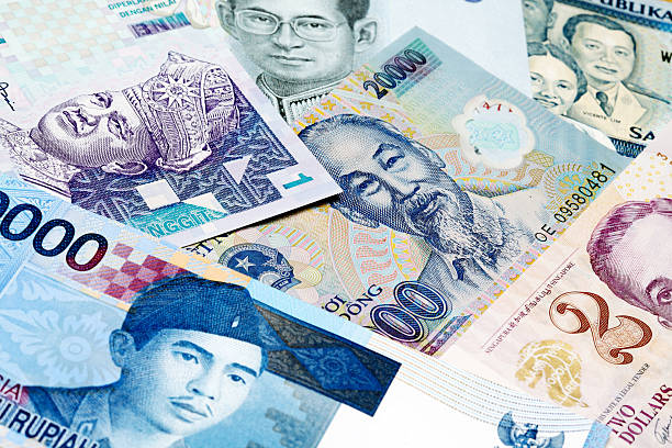 Various South-East Asian currency Southeast Asian bank notes philippines currency stock pictures, royalty-free photos & images