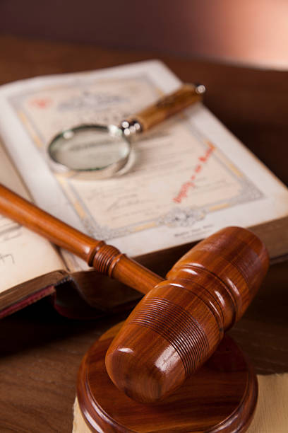 istock Justice concept with gavel on dark background 160324363