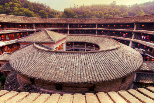 Fujian Tulou (or Earth Houses) are traditional housing in Hakka Villages in Fujian Province of China. The largest Tulou formally hosted 600 people