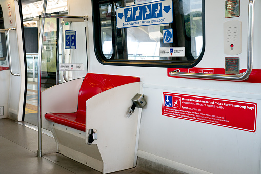 Priority seat in metro subway, Red seat in the subway