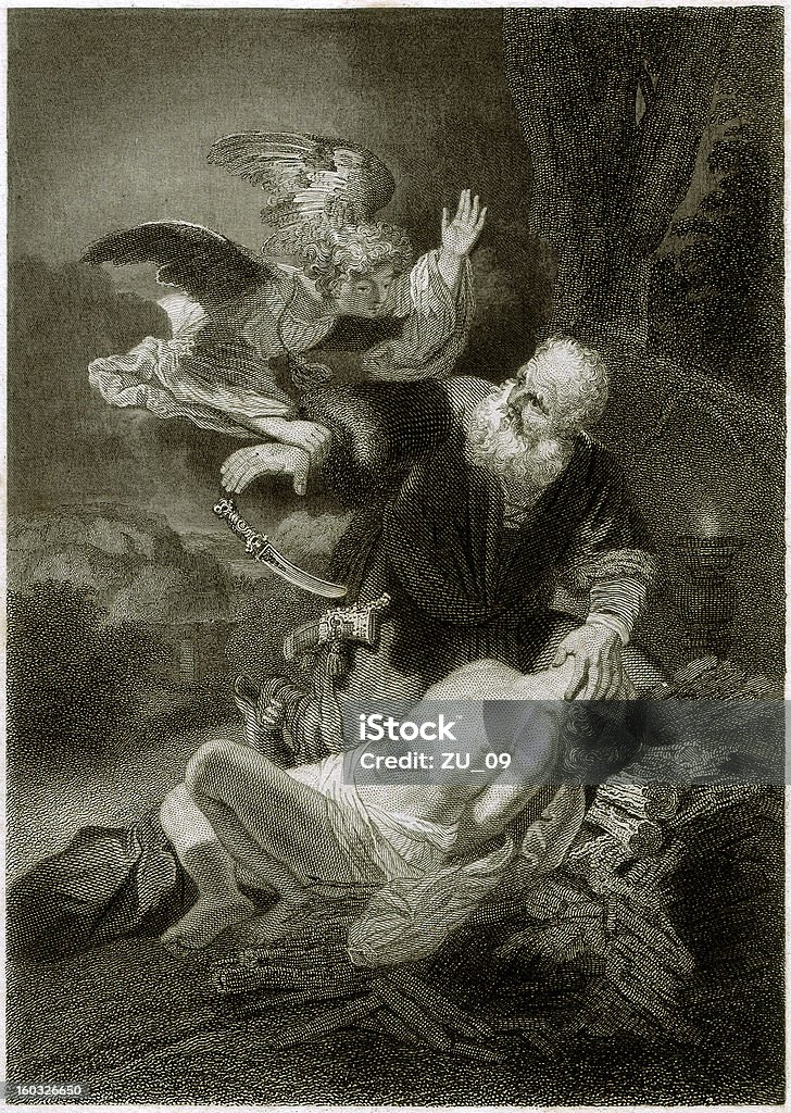 Abraham und Isaac (Genesis 22,12 - Lizenzfrei Abraham - Biblische Figur Stock-Illustration