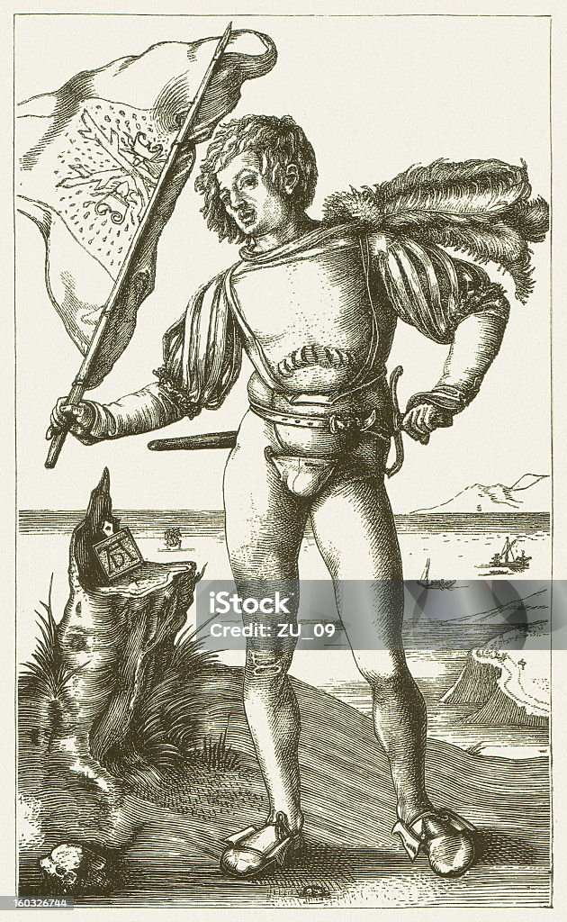 Flagge-gegnerische Verteidigung - Lizenzfrei Albrecht Dürer Stock-Illustration