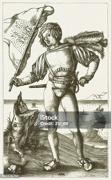 Flaggegegnerische Verteidigung Stock Vektor Art und mehr Bilder von Albrecht Dürer - Albrecht Dürer, Asiatischer Holzschnitt, Deutsche Kultur