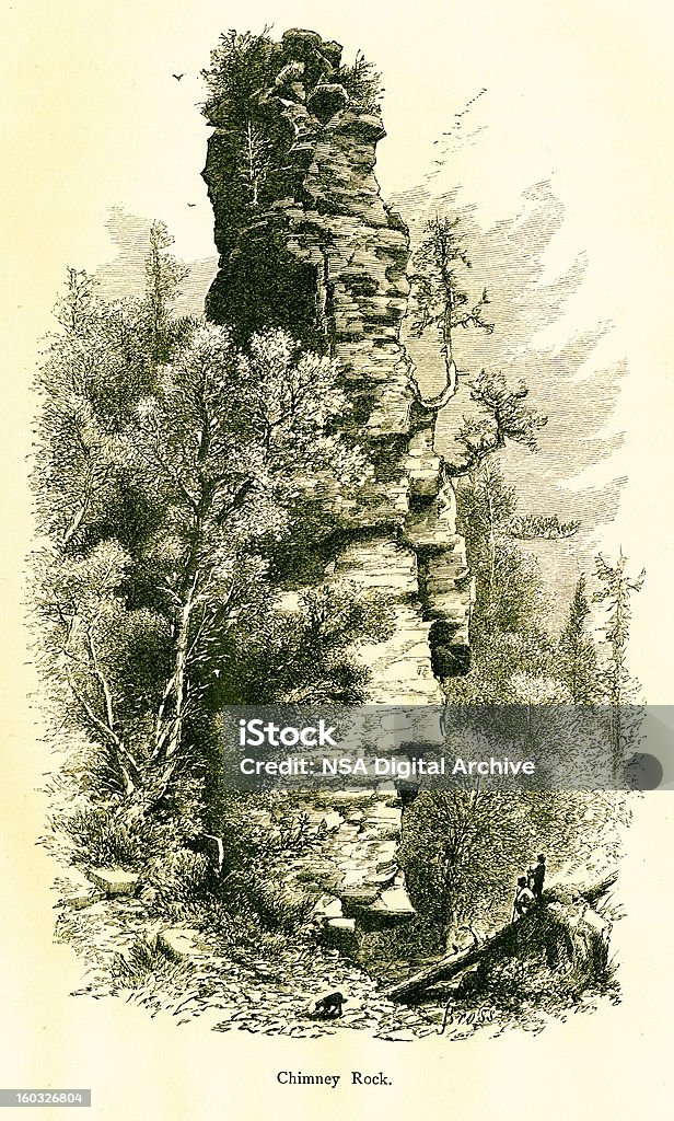 Chimney Rock, Ilha Mackinac Parque estatal, Michigan - Royalty-free Chaminé - Estrutura Feita pelo Homem Ilustração de stock