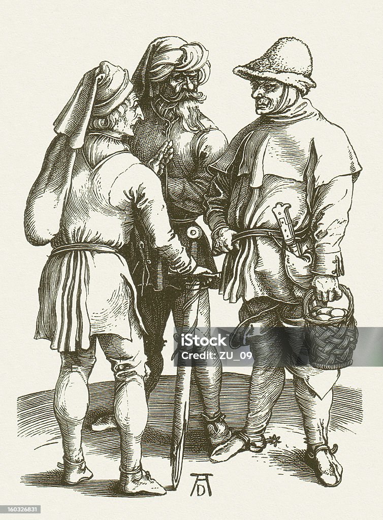 Drei Bauern - Lizenzfrei Albrecht Dürer Stock-Illustration