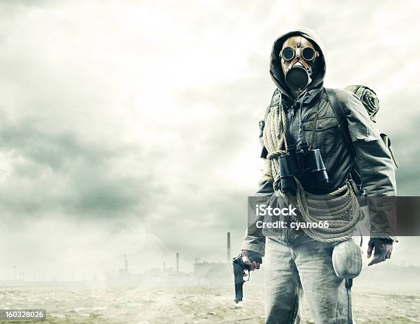 Environmental Disaster Stock Photo - Download Image Now - Gas Mask, Judgment Day - Apocalypse, Adult