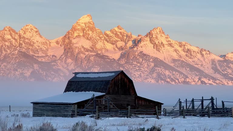 Moulton Barn, Grand Teton National Park, on a very cold morning