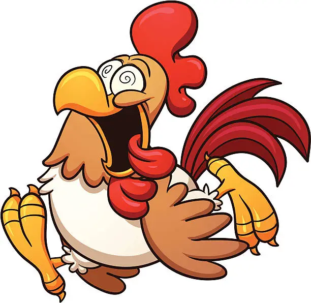 Vector illustration of Crazy chicken