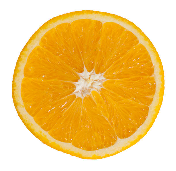 istock Orange slice in front of white background 160329797