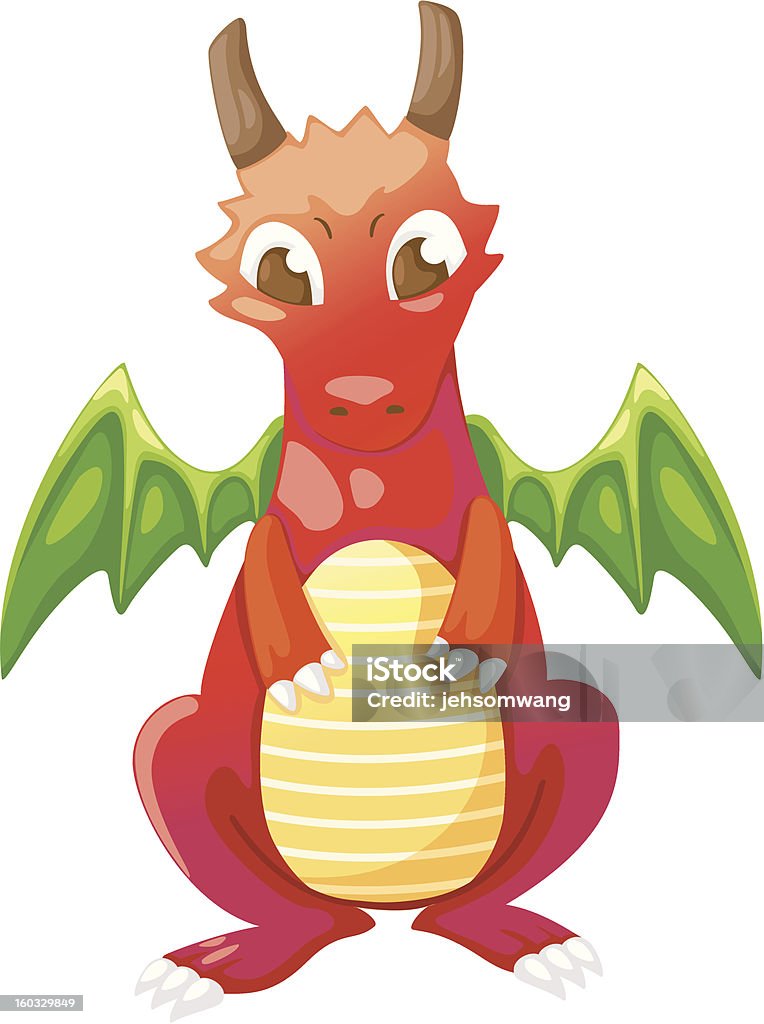 Cute Cartoon Red Dragon Stock Illustration - Download Image Now - Anger,  Animal, Animal Body Part - iStock