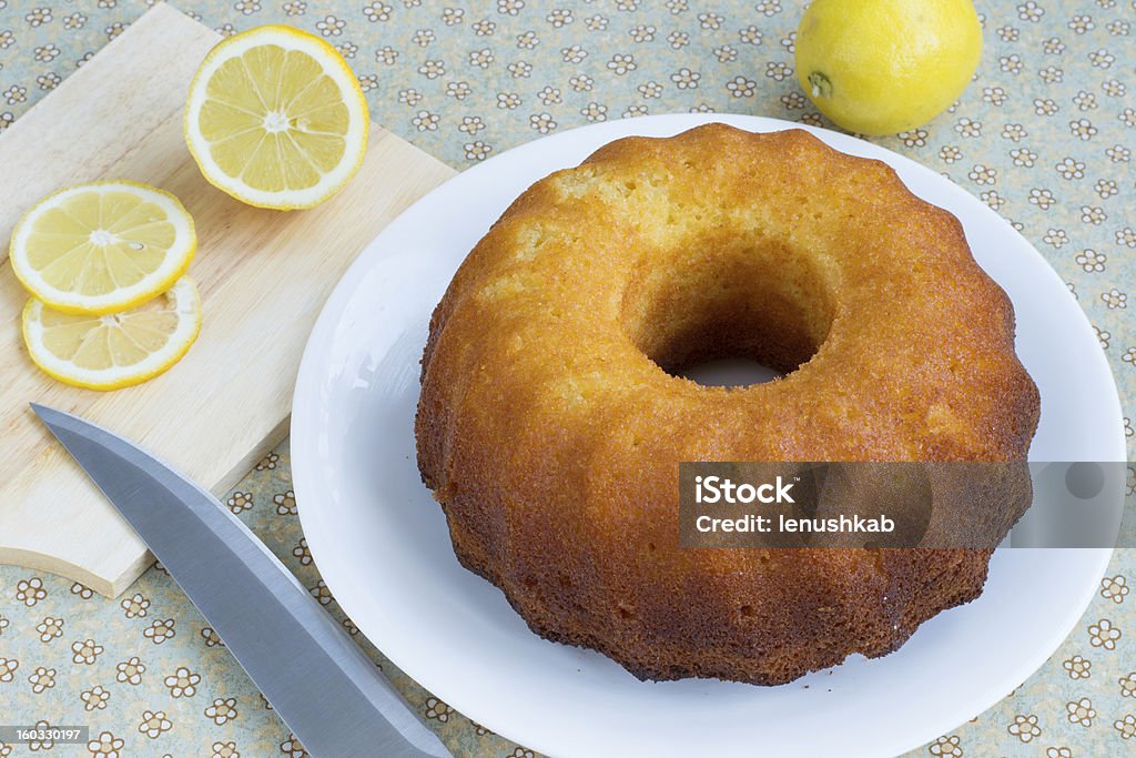 Sweet lemon cake Round-shaped tasty lemon cake Cake Stock Photo