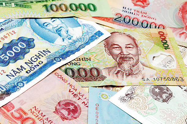 Various Vietnamese Currency stock photo