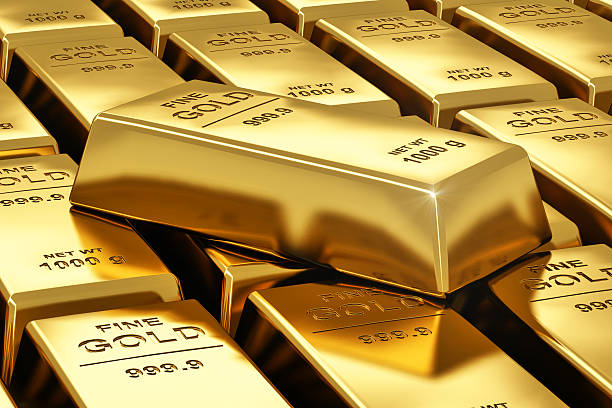 stosy złota barów - gold bullion ingot stock market zdjęcia i obrazy z banku zdjęć