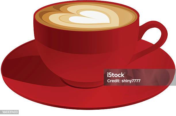 Isolated Red Cup Of Coffee Chocolate Cocoa Heart Symbol Vector Stock Illustration - Download Image Now