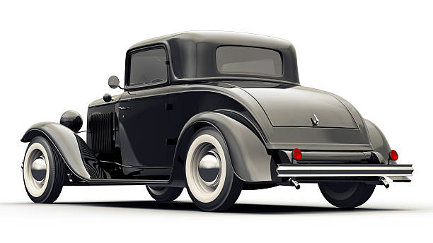 istock Vintage Black Car. Back View. Isolated. 160331417