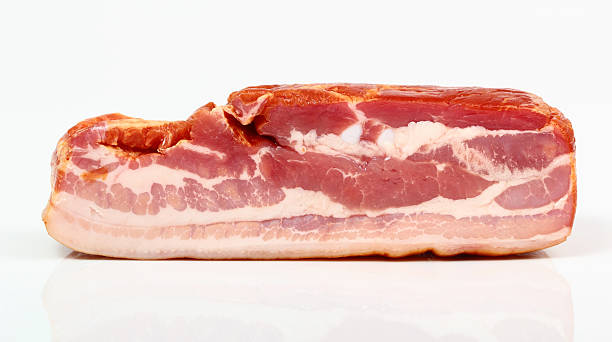 geräucherter speck block - raw bacon stock-fotos und bilder