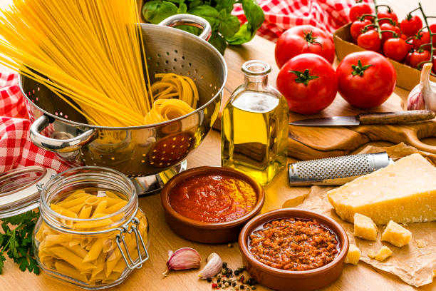 istock Italian ingredients for pasta preparatioin 1603357923