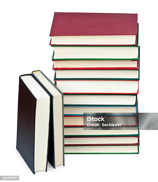 Pilha De Livros - Fotografias de stock e mais imagens de Aprender - Aprender, Biblioteca, Branco