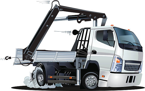 Vector de dibujos animados de camiones de grúa Lkw