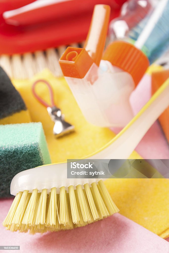 Variedade de meios para limpar e lavar - Foto de stock de Afazeres Domésticos royalty-free