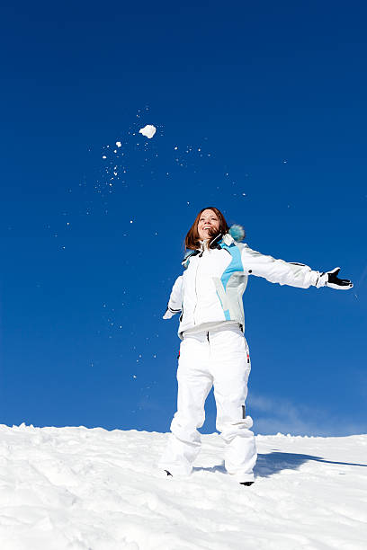 雪遊びで xxl - apres ski copy space happiness smiling ストックフォトと画像
