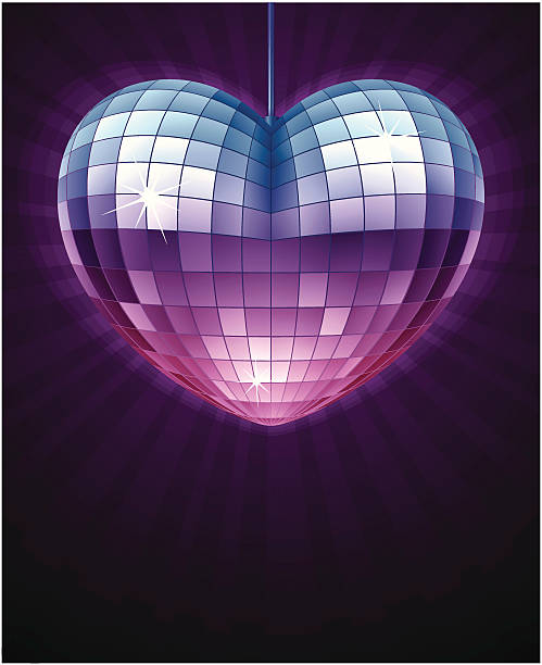 Vector Disco Heart. Valentine's Day Card vector art illustration