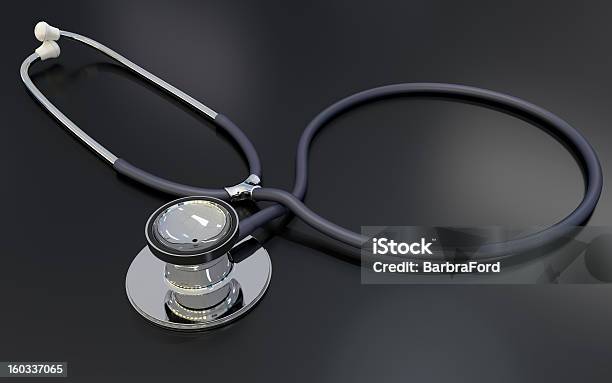 Stethoscope Stock Photo - Download Image Now - Black Background, Horizontal, Medical Equipment