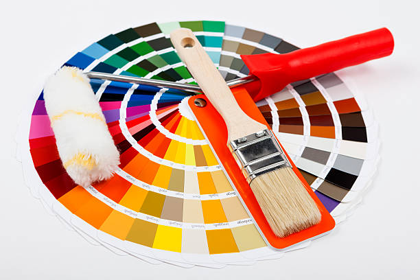 istock Color Swatch with paintbrush  and painter roller 160338008