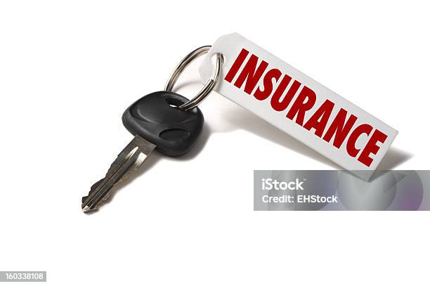 Autoschlüssel Mit Versicherung Etikett Isoliert Auf Weißem Hintergrund Stockfoto und mehr Bilder von Auto
