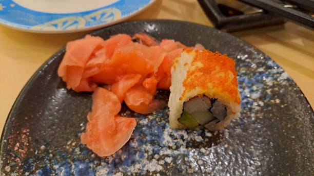 istock Sushi with avocado, cucumbar amd ginger 1603390045
