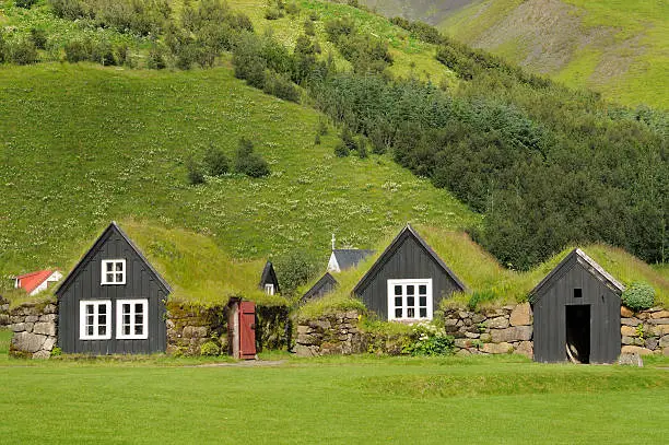 Photo of Icelandic turf houses