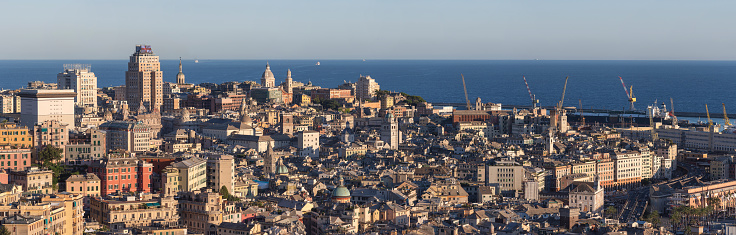 The city of Genoa, panoramic view of the center
